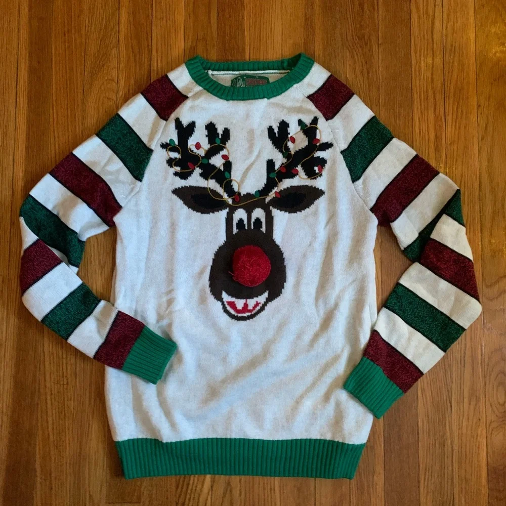 Ugly Christmas sweater Rudolph reindeer size S EUC